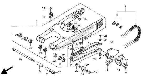 Todas las partes para Basculante de Honda CR 80 RB LW 2002