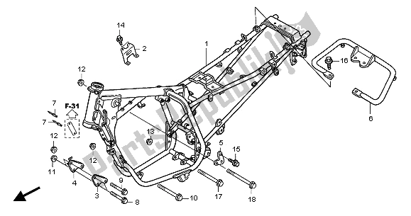 Todas as partes de Corpo Da Moldura do Honda CBF 250 2006