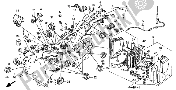 All parts for the Wire Harness of the Honda GL 1500 SE 1991