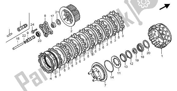 All parts for the Clutch of the Honda GL 1500C 1999