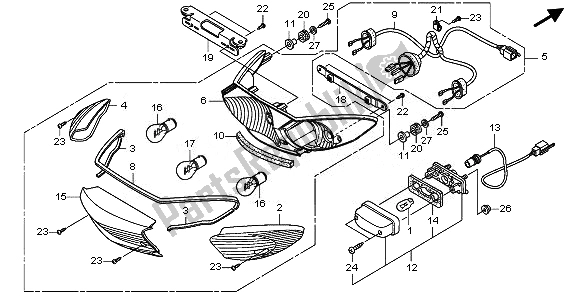 Tutte le parti per il Fanale Posteriore del Honda XL 1000 VA 2011