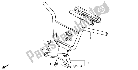 All parts for the Handle Pipe & Top Bridge of the Honda CRF 50F 2009