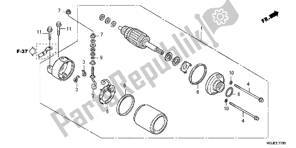 All parts for the Starting Motor of the Honda CBF 1000 FA 2012