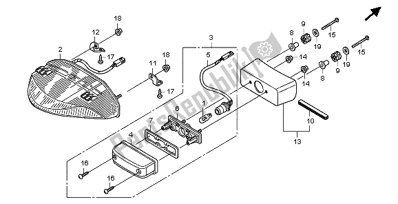 Todas las partes para Luz De La Cola de Honda CB 600 FA Hornet 2009