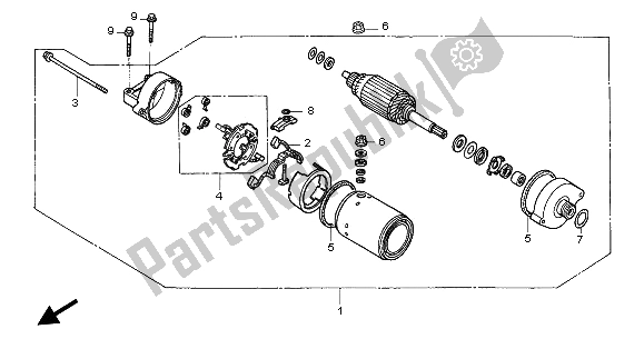 Tutte le parti per il Motore Di Avviamento del Honda CBR 1100 XX 2002