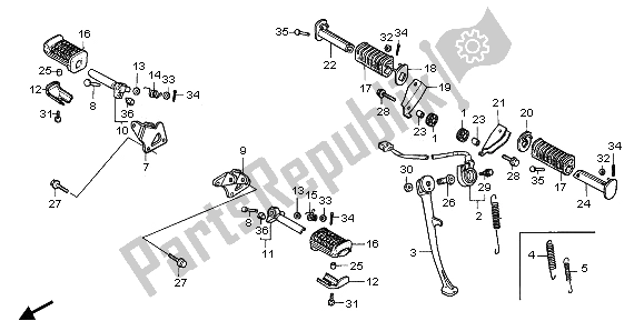 All parts for the Step & Stand of the Honda CA 125 1995
