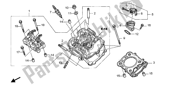 All parts for the Front Cylinder Head of the Honda NT 700 VA 2007