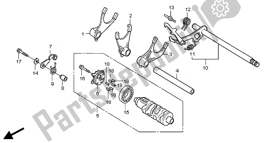 Alle onderdelen voor de Versnellingsbak van de Honda VT 750 CS 2010