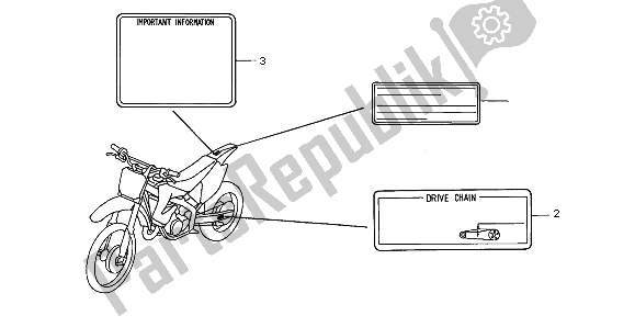 All parts for the Caution Label of the Honda CR 250R 2004