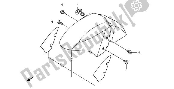 All parts for the Front Fender of the Honda PES 125 2011