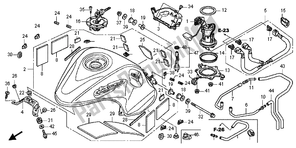 Todas as partes de Tanque De Combustível E Bomba De Combustível do Honda VFR 1200 FD 2012