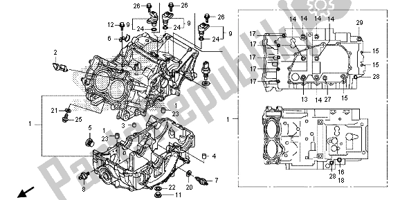 Tutte le parti per il Carter del Honda NC 700 SA 2013