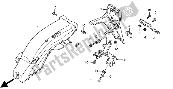 All parts for the Rear Fender of the Honda CG 125 1998