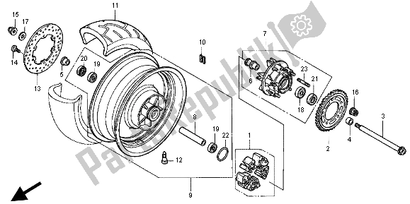 Todas las partes para Rueda Trasera de Honda CB 1300X4 1998