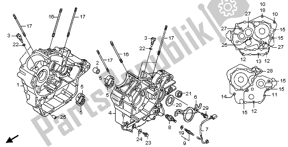 All parts for the Crankcase of the Honda XL 700 VA Transalp 2009