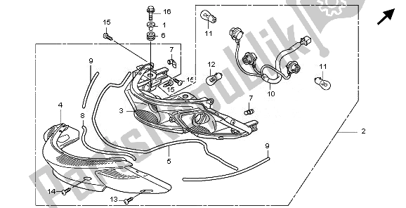 All parts for the Rear Combination Light of the Honda SH 300A 2011