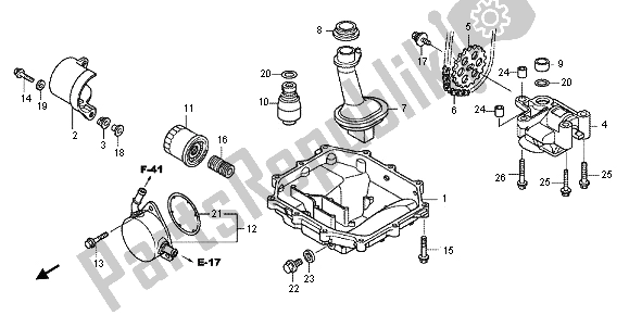 All parts for the Oil Pan & Oil Pump of the Honda CBF 1000F 2012