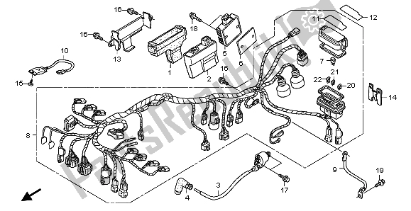 All parts for the Wire Harness of the Honda TRX 400 FA Fourtrax Rancher AT 2004