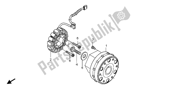 All parts for the Generator of the Honda NSA 700A 2009