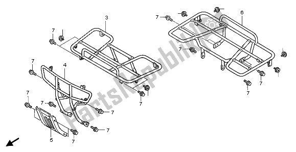 All parts for the Carrier of the Honda TRX 350 FE Fourtrax Rancher 4X4 ES 2002