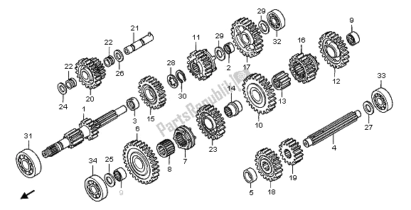 Todas las partes para Transmisión de Honda TRX 450 FE Fourtrax Foreman ES 2003