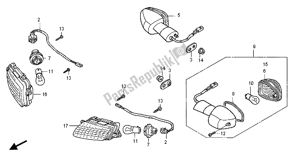 Toutes les pièces pour le Clignotant du Honda CBR 1100 XX 2001