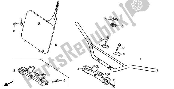 Todas as partes de Lidar Com Tubo E Ponte Superior do Honda CR 250R 1992