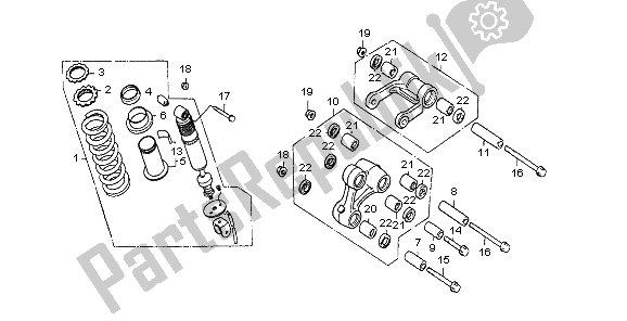 Alle onderdelen voor de Achterkussen van de Honda NX 650 1997