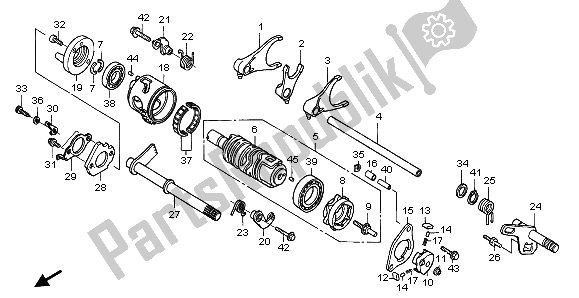 All parts for the Gearshift Drum of the Honda TRX 300 EX Fourtrax 2004
