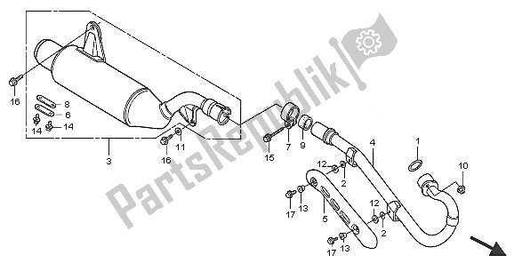 Tutte le parti per il Silenziatore Di Scarico del Honda TRX 300 EX Fourtrax 2005