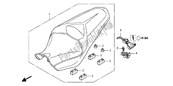 All parts for the Seat of the Honda VFR 1200 FD 2013