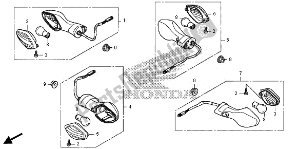 All parts for the Winker of the Honda CRF 250M 2014