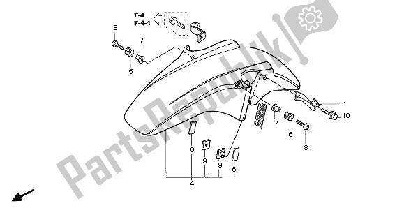 All parts for the Front Fender of the Honda CBF 1000 2007