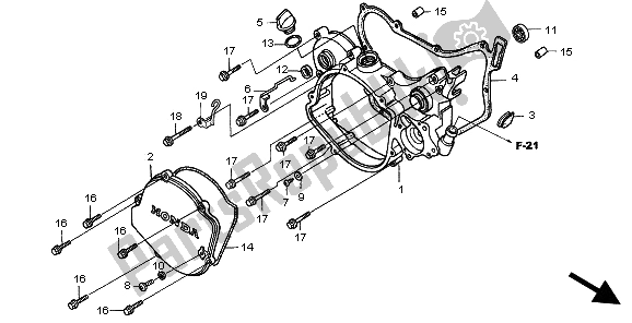 Todas las partes para Tapa Del Cárter Derecho de Honda CR 125R 2002