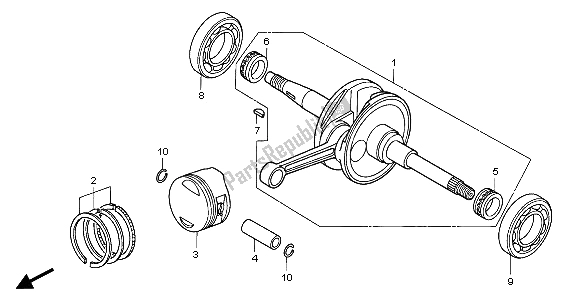 All parts for the Crankshaft & Piston of the Honda SH 125S 2007