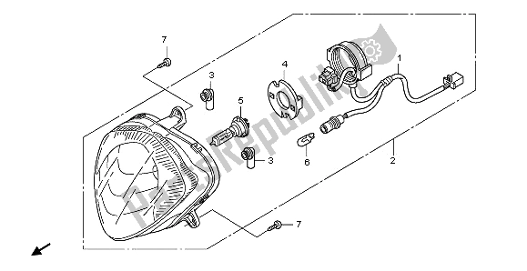 Alle onderdelen voor de Koplamp van de Honda PES 125R 2013