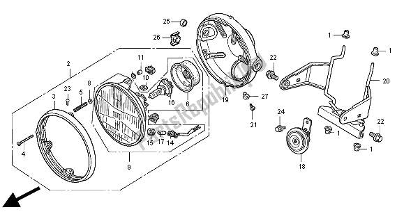 Todas las partes para Faro (eu) de Honda CB 500 2000