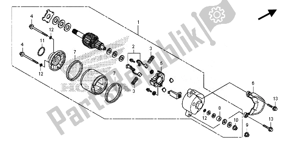 All parts for the Starting Motor of the Honda CRF 125F SW 2014