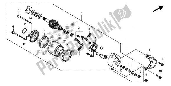 All parts for the Starting Motor of the Honda CRF 125F SW 2014