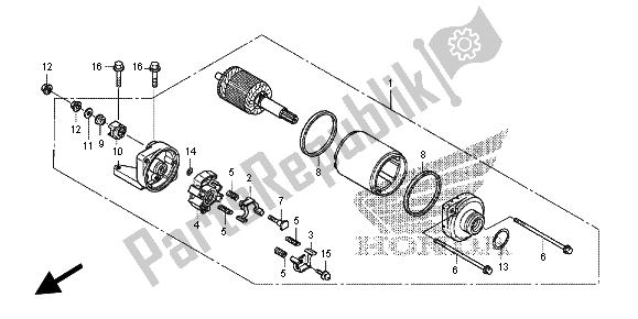 All parts for the Starting Motor of the Honda NC 700D 2012