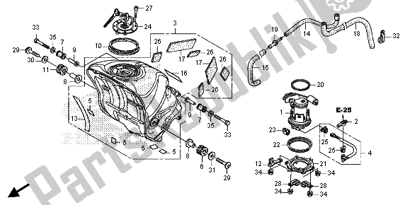 Todas as partes de Tanque De Combustível E Bomba De Combustível do Honda CBR 600 RR 2013