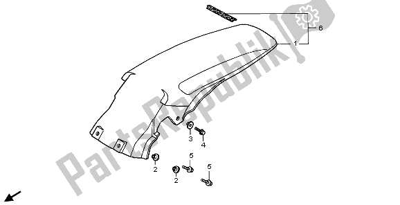 All parts for the Rear Fender of the Honda CR 500R 1998