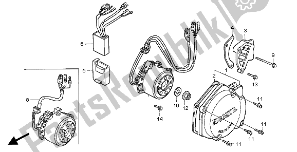 Tutte le parti per il Basamento Sinistro del Honda CR 125R 1995