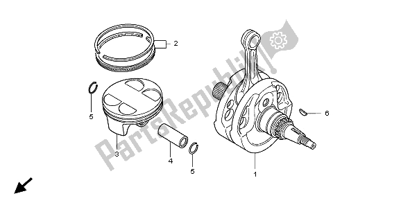 Todas as partes de Virabrequim E Pistão do Honda CRF 450R 2009