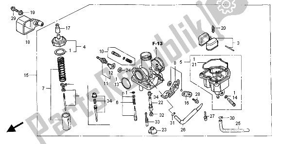 Tutte le parti per il Carburatore del Honda XR 125L 2004