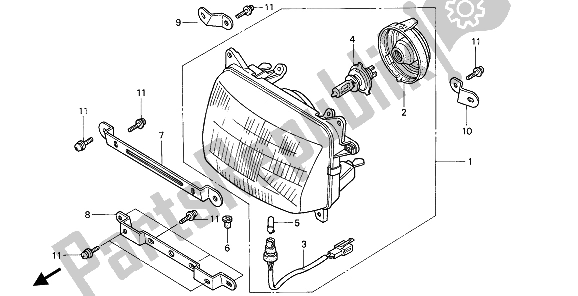 Todas as partes de Farol (reino Unido) do Honda XL 600V Transalp 1994