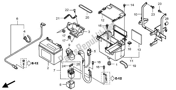 All parts for the Battery of the Honda VT 750 CS 2010