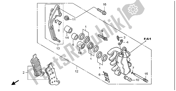 Tutte le parti per il L. Pinza Freno Anteriore del Honda CB 600F3A Hornet 2009