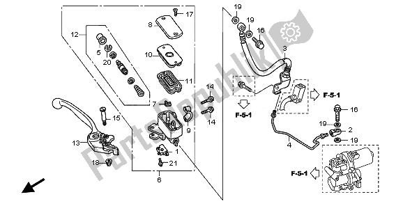 All parts for the Fr. Brake Master Cylinder of the Honda VFR 800A 2008