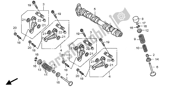 All parts for the Camshaft & Valve (front) of the Honda VFR 1200 FD 2011